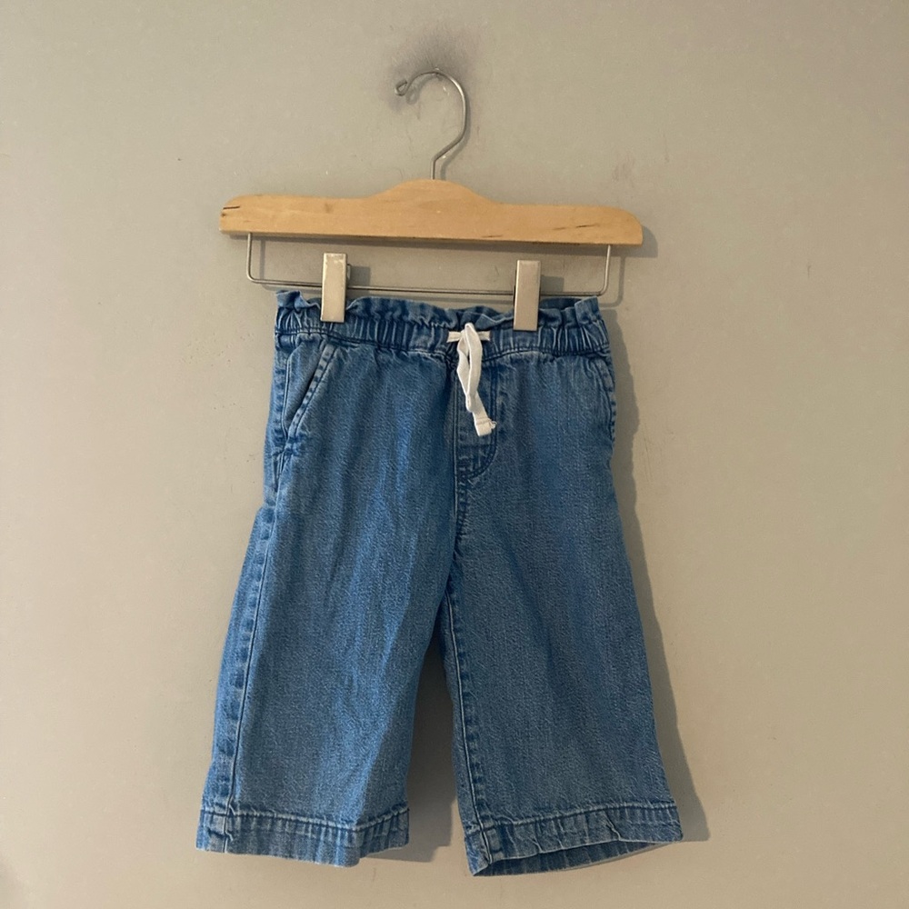 $13 ADD ON Baby Gap Jeans Size elastic waist vintage wide leg crop denim h&m